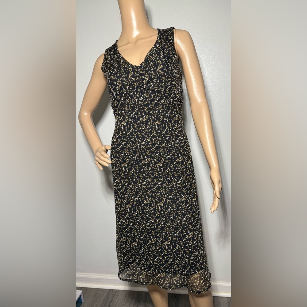 Faith Love & Passion Womens Fit & Flare Sheer Lined Dress Black & Brown‎ Size 6